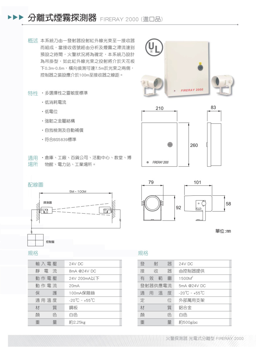 分離式煙霧探測器2000