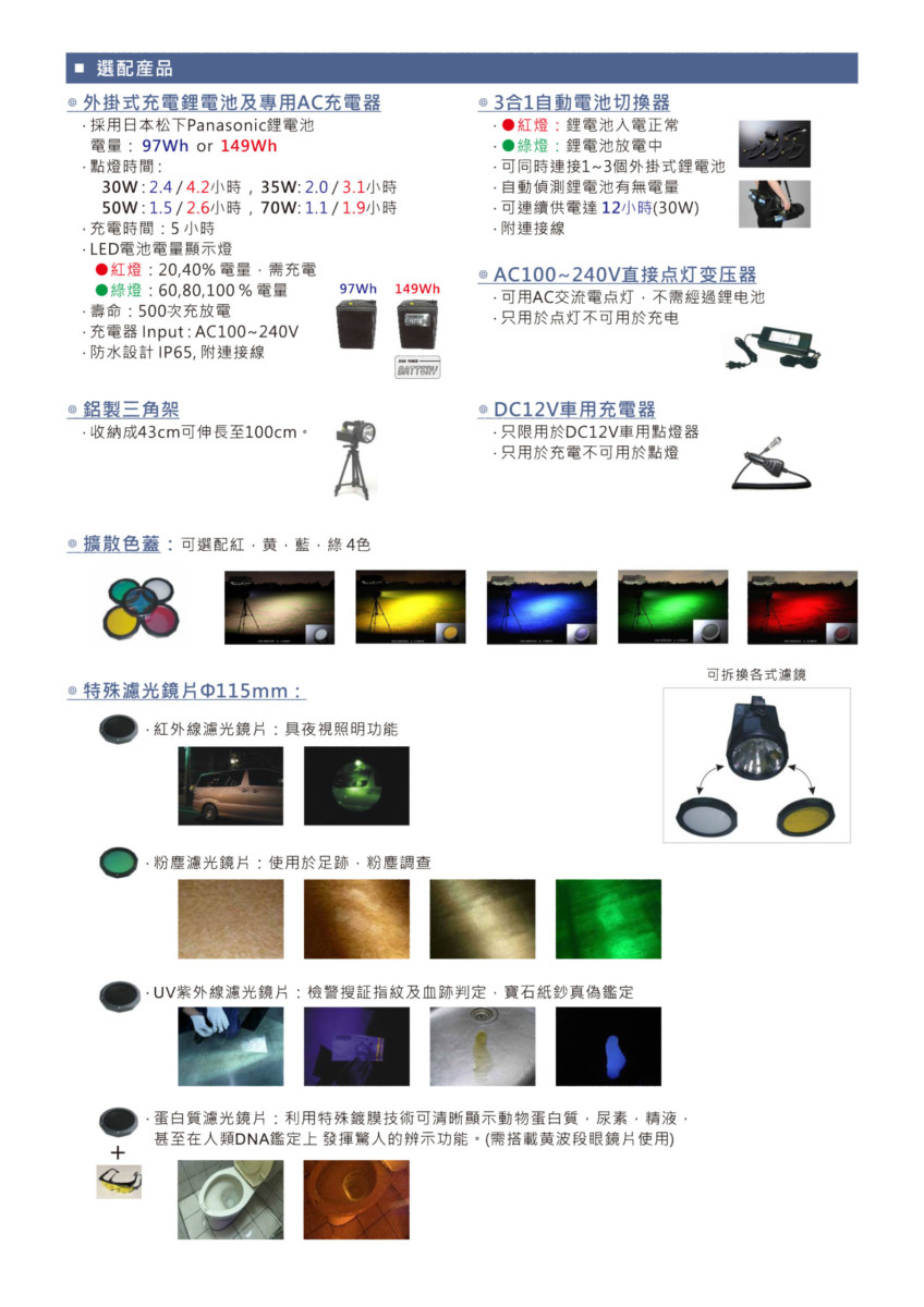 HID充電式強力探照燈