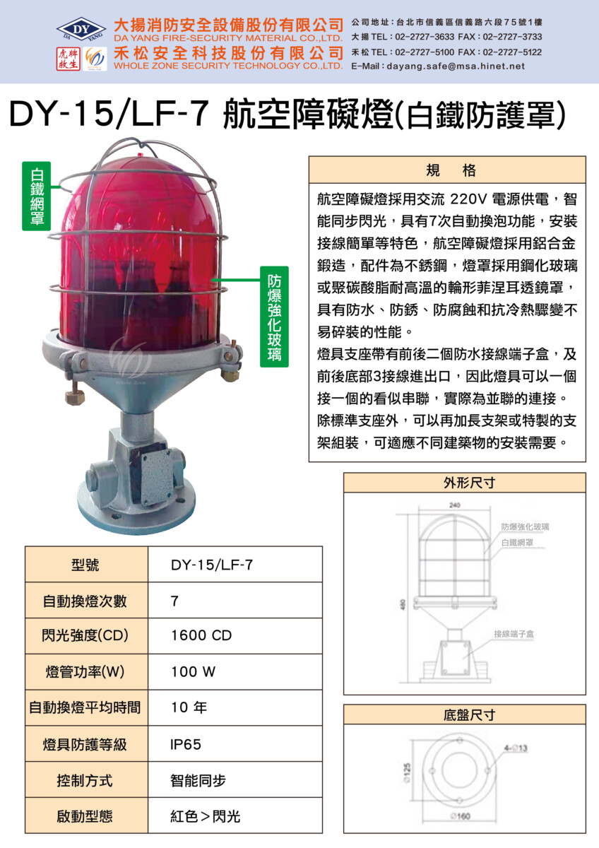 航空障礙燈(白鐵網罩)