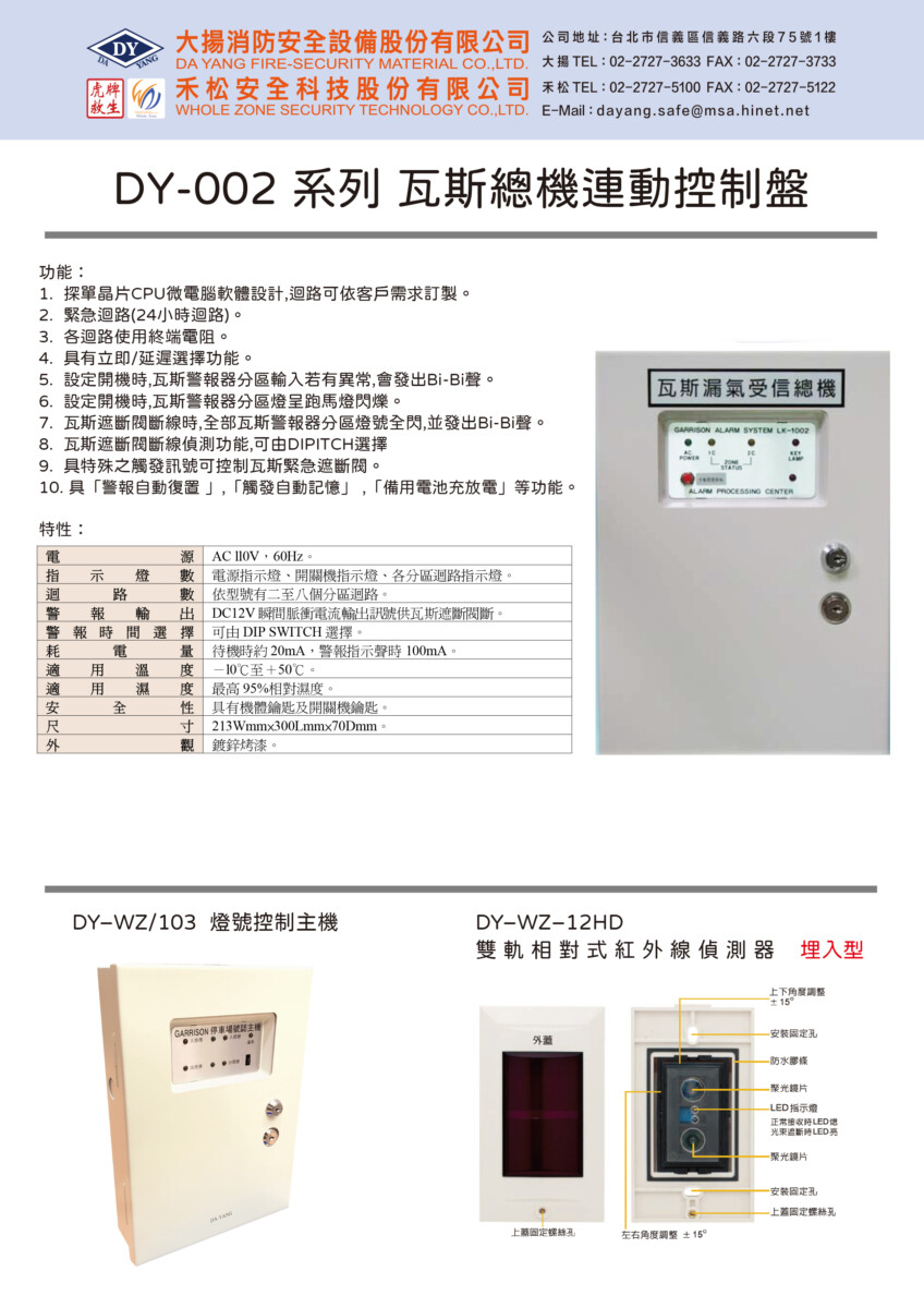 瓦斯總機連動控制盤