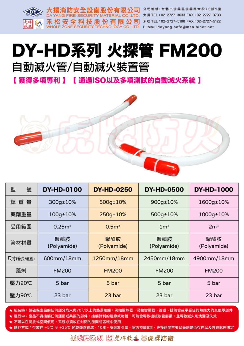 DY-HD系列 自動滅火系統/火探管(自動滅火裝置)02